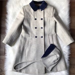 Vintage double breasted English girls coat set 6x